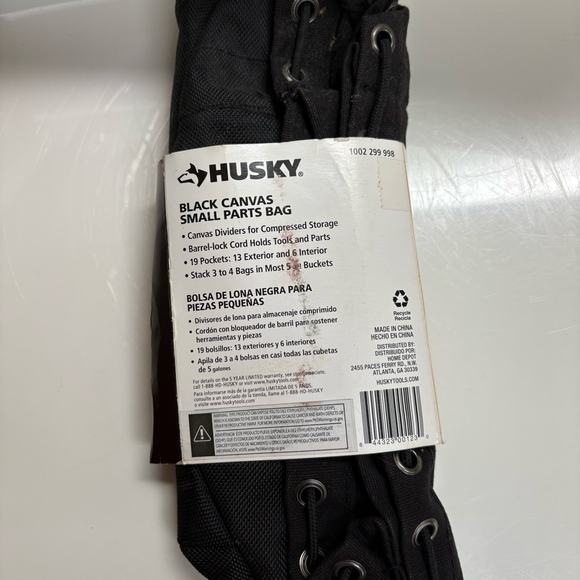 Husky Black Canvas Small Parts Organizer Pouch And Free 2 Pocket Nail Apron - Picture 6 of 8